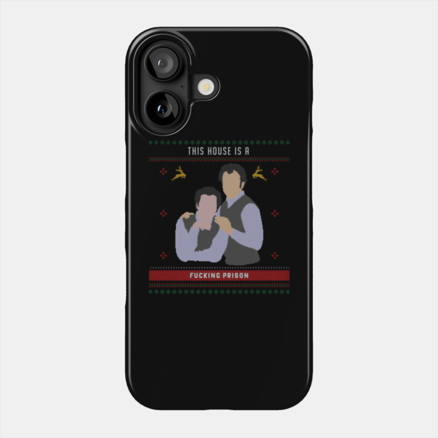 This House is a Prison Ugly Christmas Sweater Phone Case by Tv Moments