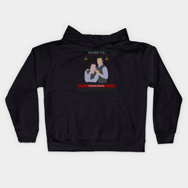 This House is a Prison Ugly Christmas Sweater Kids Hoodie by Tv Moments
