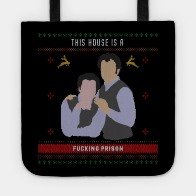 This House is a Prison Ugly Christmas Sweater Tote by Tv Moments