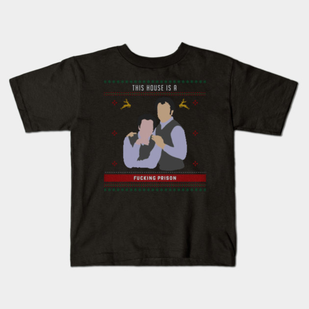 This House is a Prison Ugly Christmas Sweater Kids T-Shirt by Tv Moments