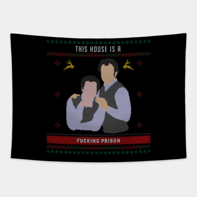 This House is a Prison Ugly Christmas Sweater Tapestry by Tv Moments