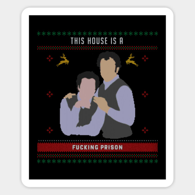 This House is a Prison Ugly Christmas Sweater Sticker by Tv Moments