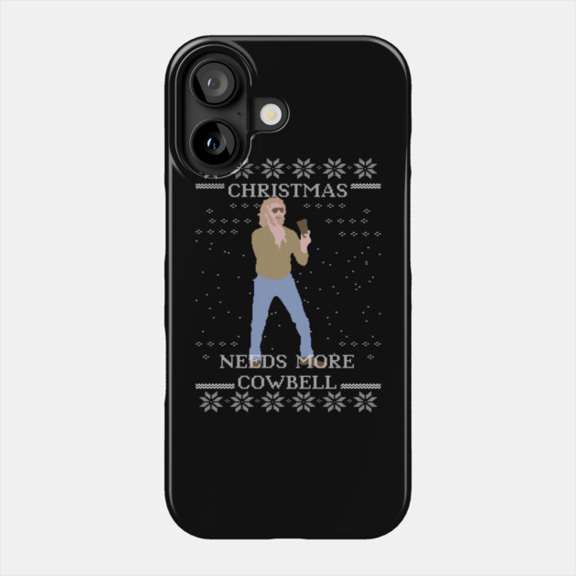 Needs More Cowbell Ugly Christmas Sweater Phone Case by Tv Moments