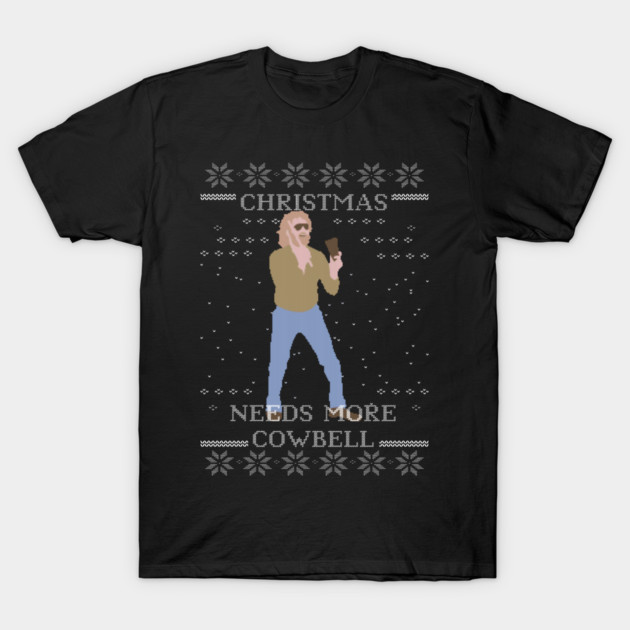 Needs More Cowbell Ugly Christmas Sweater T-Shirt by Tv Moments