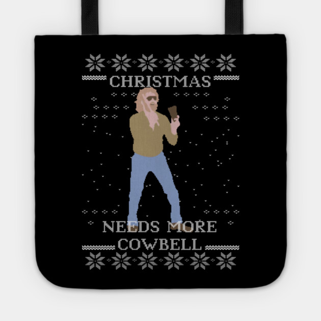 Needs More Cowbell Ugly Christmas Sweater Tote by Tv Moments