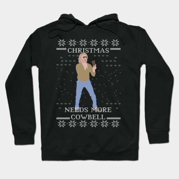 Needs More Cowbell Ugly Christmas Sweater Hoodie by Tv Moments