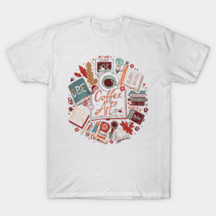 Study Desk Essentials Coffee & Books T-Shirt