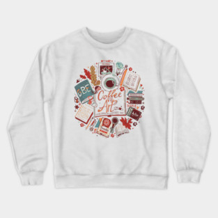 Study Desk Essentials Coffee & Books Crewneck Sweatshirt