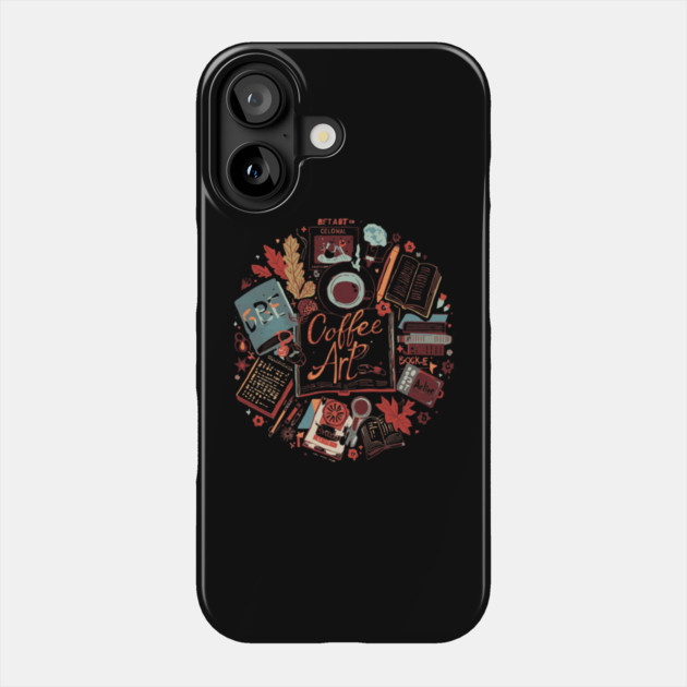 Study Desk Essentials Coffee & Books Phone Case by SR8891