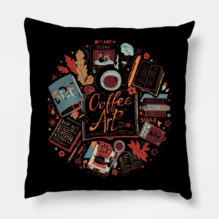 Study Desk Essentials Coffee & Books Pillow