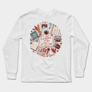 Study Desk Essentials Coffee & Books Long Sleeve T-Shirt