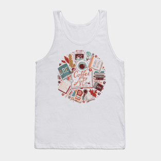 Study Desk Essentials Coffee & Books Tank Top