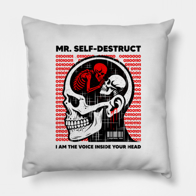 Mr. SELF-DESTRUCT Pillow by artslaves