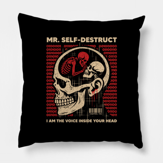 Mr. SELF-DESTRUCT Pillow by artslaves
