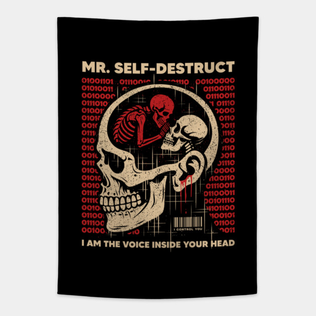 Mr. SELF-DESTRUCT Tapestry by artslaves