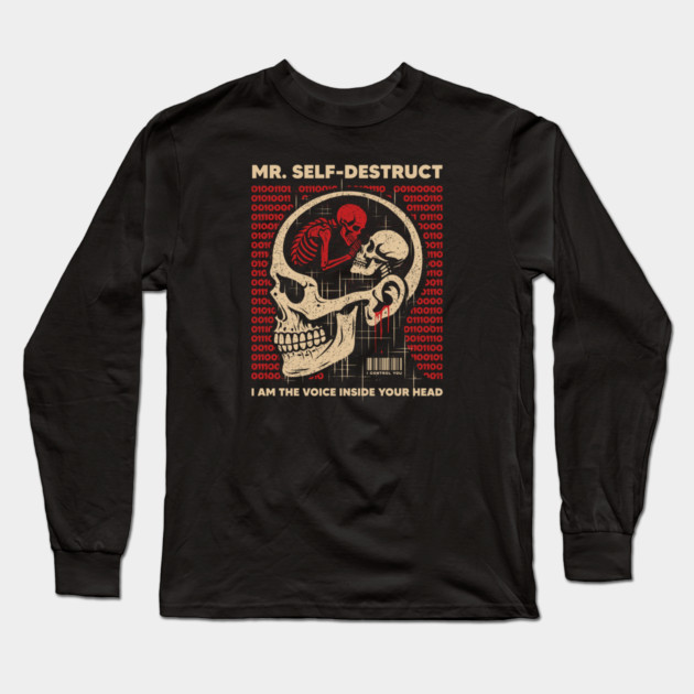 Mr. SELF-DESTRUCT Long Sleeve T-Shirt by artslaves