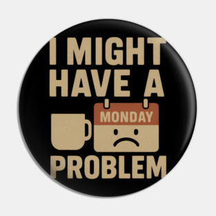 I Might Have a Monday Problem | Funny Coffee & Work Gift Pin
