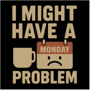 I Might Have a Monday Problem | Funny Coffee & Work Gift Posters and Art