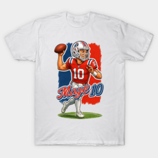 Drake Maye Patriots Caricature Cartoon design T-Shirt