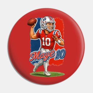 Drake Maye New England Caricature Cartoon Shirt Pin