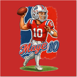 Drake Maye New England Caricature Cartoon Shirt Posters and Art