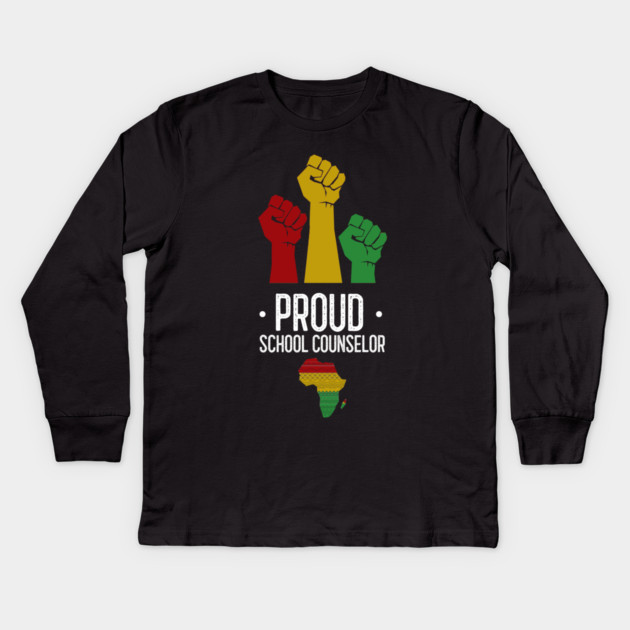 Proud School Counselor Kids Long Sleeve T-Shirt by Pixel Threads 
