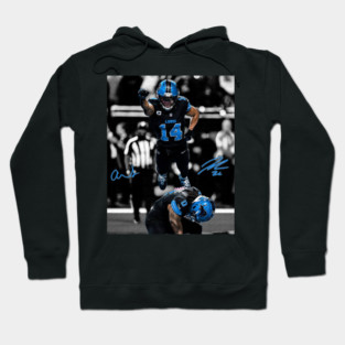 Vintage Amon-Ra St. Brown và Jahmyr Gibbs Spiderman&Superman Celebration Detroit Football Hoodie