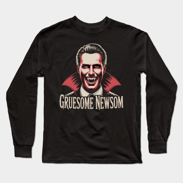 Gruesome Newsom Vampire Long Sleeve T-Shirt by Cosmo Gazoo