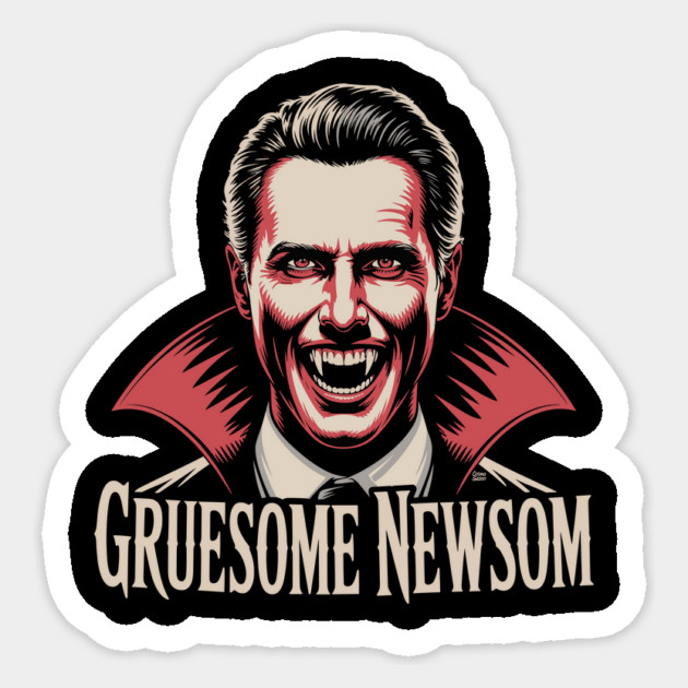 Gruesome Newsom Vampire Sticker by Cosmo Gazoo