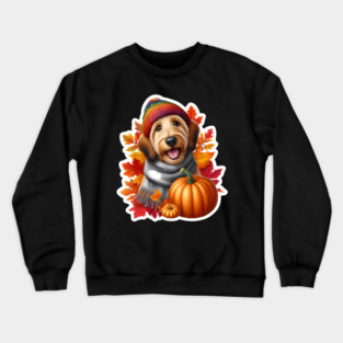 Autumn Fall Otterhound Dog Owner Thanksgiving Mom Dad Cozy Crewneck Sweatshirt