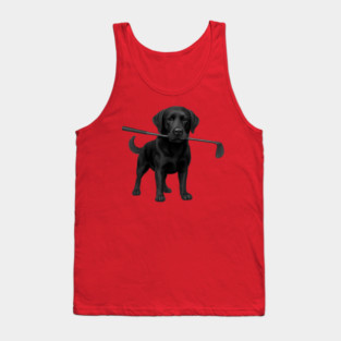 Black Lab Golfer – Funny Dog Lover Golf Gift, Labrador Retriever Art Tank Top