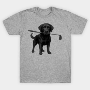 Black Lab Golfer – Funny Dog Lover Golf Gift, Labrador Retriever Art T-Shirt