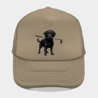 Black Lab Golfer – Funny Dog Lover Golf Gift, Labrador Retriever Art Hat