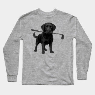 Black Lab Golfer – Funny Dog Lover Golf Gift, Labrador Retriever Art Long Sleeve T-Shirt