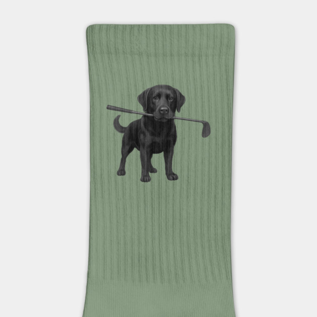 Black Lab Golfer – Funny Dog Lover Golf Gift, Labrador Retriever Art by DonWillisJrArt