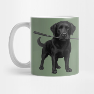 Black Lab Golfer – Funny Dog Lover Golf Gift, Labrador Retriever Art Mug