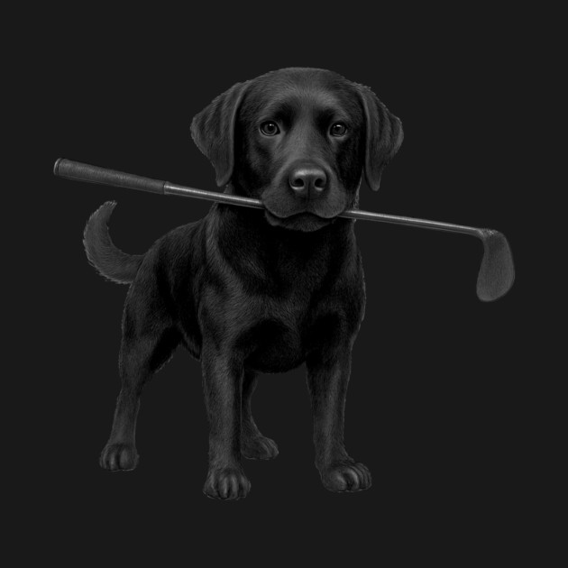 Black Lab Golfer – Funny Dog Lover Golf Gift, Labrador Retriever Art by DonWillisJrArt