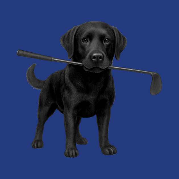 Black Lab Golfer – Funny Dog Lover Golf Gift, Labrador Retriever Art by DonWillisJrArt