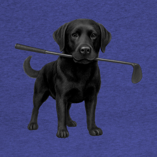 Black Lab Golfer – Funny Dog Lover Golf Gift, Labrador Retriever Art by DonWillisJrArt