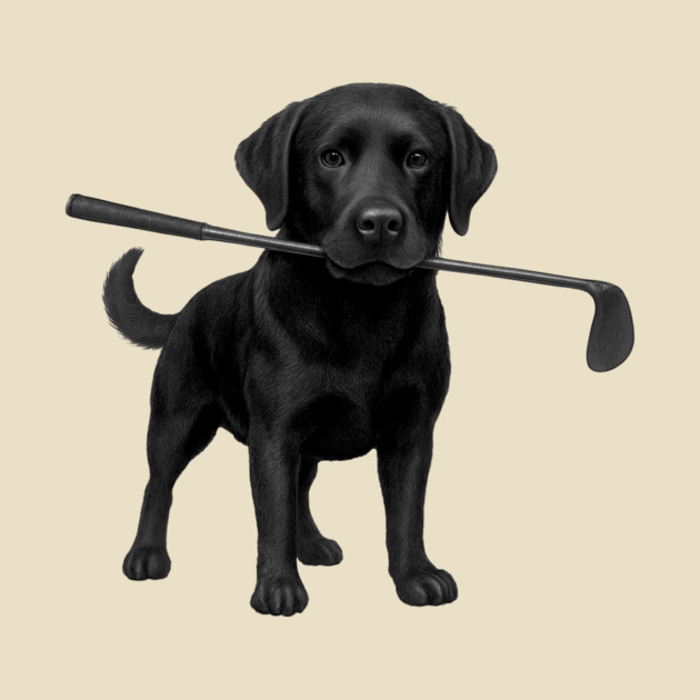 Black Lab Golfer – Funny Dog Lover Golf Gift, Labrador Retriever Art by DonWillisJrArt