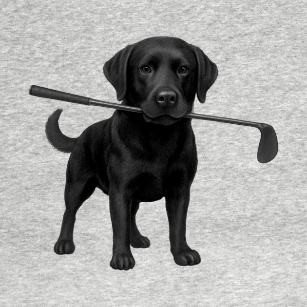 Black Lab Golfer – Funny Dog Lover Golf Gift, Labrador Retriever Art by DonWillisJrArt