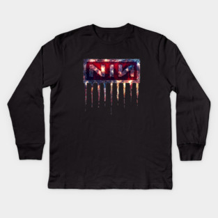 "The Fragile Descent: Nine Inch Nails' Incendiary Glacial Mark of Melodic Ruin" Kids Long Sleeve T-Shirt