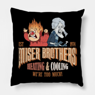 Vintage Miser Brothers Heating And Cooling Pillow
