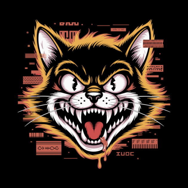 Glitchcore Cat Attack – Cyberpunk Psyop Kitty by Cosmo Gazoo