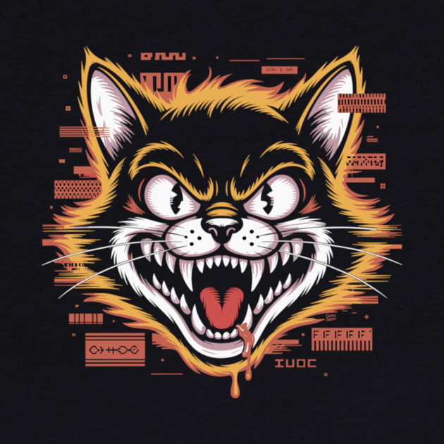 Glitchcore Cat Attack – Cyberpunk Psyop Kitty by Cosmo Gazoo