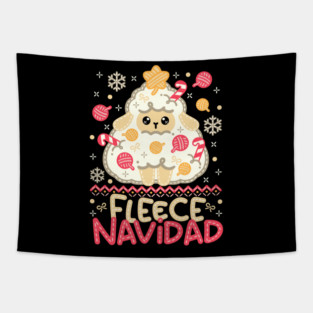 Fleece navidad ugly christmas sweater Tapestry