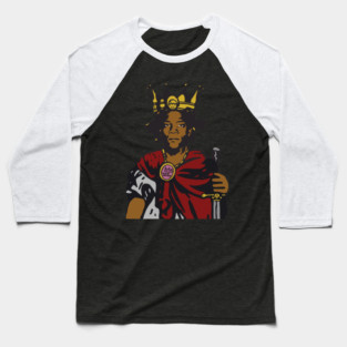 Iconoclasts Unite_ Basquiat-Inspired Crowns Baseball T-Shirt