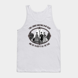 Vintage Victorian Dickens Christmas Quote Tank Top