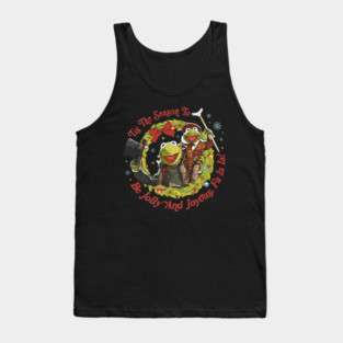 Muppet Christmas Carol Kermit The Frog And Tiny Tim Tis The Season To Be Jolly and Joyous Tank Top