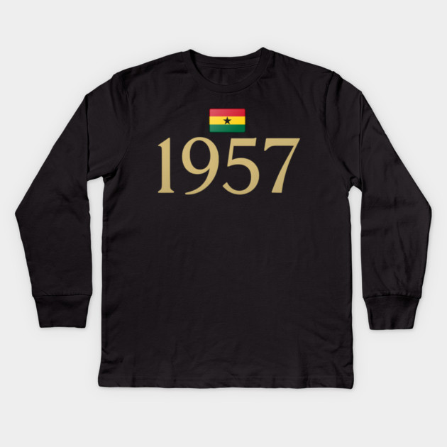 1957 Ghana Flag Independence Kids Long Sleeve T-Shirt by Adwoa's Store